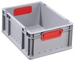 Allit 456705 EuroBox "417" 400 x 300 x 170 mm geschlossene Griffe in grau/rot