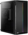 AeroCool SPLIT, PC-Geh&auml;use, ATX, Acrylglas, RGB 13-Modi, 12-cm-L&uuml;fter Schwarz