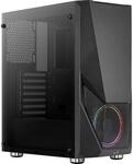 AeroCool Zauron Saturn Mid Tower PC Gaming Case with Tempered Glass Window, 12 cm