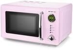 Rosa/Pink 700 Watt Mikrowelle 20 Liter Garraum Drehteller Retro Design Emerio