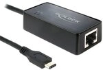 DeLock USB(USB3.1, Gen1) C-St > 1x Gigabit LAN-Bu. (RJ45) 0,26m (black)