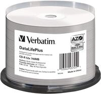 Verbatim CD-R 700MB - 52-fache Brenngeschwindigkeit - CD-Rohlinge - Gro&szlig; Bedruckbar