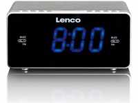 Lenco CR-520 Stereo Uhrenradio mit 2 Weckzeiten, 1,2 Zoll LED Display, dimmbar,