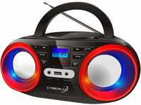 Tragbarer CD-Player | LED-Discolichter | Boombox | CD/CD-R | USB | FM Radio |...