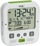 TFA Dostmann Boom Funkwecker, Laut mit Vibrationsalarm, Snooze-Funktion, einstellbare