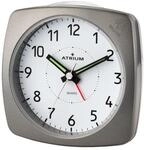 Atrium Wecker Analog Quarz ohne Ticken, mit Licht und Snooze Anthrazit Grau Metallic