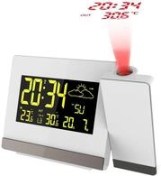 Technoline Funkprojektionswecker WT549 mit LED Farbeinstellung Wei&szlig; 14.7 x 4.2 x 9.2