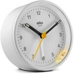 Braun Klassischer analoger Wecker Schlummerfunktion und Licht, ruhiges Quarzuhrwerk,