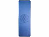 Berk Yogamatte TPE ecofriendly - Blume des Lebens 182 x 61 x 0.6 cm, blau