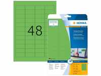HERMA 4369 Farbige Etiketten grün ablösbar, 20 Blatt, 45,7 x 21,2 mm, 48 pro A4