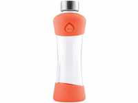 EQUA Active Tangerine Trinkflasche 0,5L - Glasflasche 550 ml mit Silikonhülle -