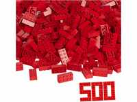 Simba 104118922 - Blox, 500 rote Bausteine für Kinder ab 3 Jahren, 8er Steine, im