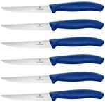 Victorinox Swiss Classic Profi Steak- und Pizzamesser-Set, 6-teilig, Tafelmesser,