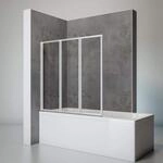Schulte Duschwand f&uuml;r Badewanne Smart inkl, Klebe-Montage, 127 x 121 cm,...