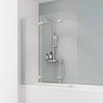 Schulte Duschwand f&uuml;r Badewanne, 125 x 140 cm, alunatur, faltbar, 5 mm