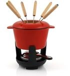 BBQ-Toro Gusseisen Fondue Set f&uuml;r 6 Personen | 1 Liter | Fondueset 13 teilig...