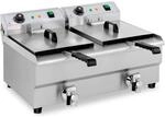Royal Catering Elektro-Doppel-Fritteuse Edelstahl Doppel-Fritteuse (2 x 3200 W,