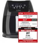 CASO | AF 255 Hei&szlig;luftfritteuse 3 L, inkl. Grill-Rost | 1 kg, 60-200&deg;C,