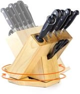 CS Kochsysteme Messerblock 056940 Schneidwaren, Edelstahl, 8-teilig, schwarz, 38 x