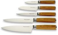 Echtwerk Damastmesser Set 5 teilig, K&uuml;chenmesser Set, Kochmesser, Santokumesser,