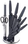 Michelino 8-teiliges Edelstahl Messer-Set mit Acryl-St&auml;nder Kochmesser Brotmesser