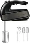 BLACK+DECKER &ndash; Handmixer 500W | 5 Geschwindigkeiten + Turbo | Edelstahl-Schneebesen