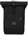 Johnny Urban Rucksack Damen & Herren Schwarz - Robin Medium - Rolltop Mit Laptopfach