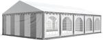 Festzelt Partyzelt 5x10 m Premium, hochwertige PVC Plane 750 N in grau-wei&szlig;...