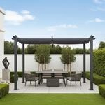 Jet-line Pavillon Luxor Pergola 4 x 3 m &Uuml;berdachung Aluminium mit St&uuml;tzen 10x10 cm