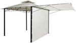 Pergola HWC-F94, Garten Pavillon, Stahl bewegliche Seitenwand 2,5x2,5m - Creme-beige