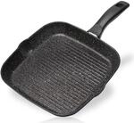 STONELINE Grillpfanne 32 x 32 cm, Aluguss Pfanne antihaftbeschichtet mit echten