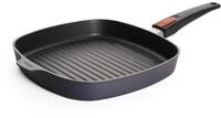 Woll &ndash; Diamond Lite Grillpfanne 28&times;28 cm viereckig mit Rillen & abnehmbarem Stiel