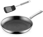 WMF Profi Resist Bratpfanne Induktion 28 cm, Wabenpfanne mit Pfannenwender,