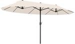 Outsunny Doppelsonnenschirm 455 x 265 cm, UV Schutz Sonnenschirm mit Handkurbel,