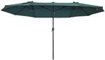Outsunny Doppelsonnenschirm 455 x 265 cm, UV Schutz Sonnenschirm mit Handkurbel,