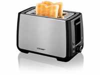 Cloer 3569 King-Size-Toaster für 2 XXL Scheiben, Check-Funktion, Edelstahlgehäuse,