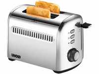 Unold 38326 Dual Toaster 2 Scheiben-Toaster Retro Edelstahl mit 4 Funktionen und