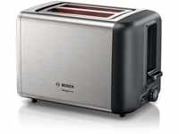 Bosch Kompakt Toaster DesignLine TAT3P420DE, integrierter Edelstahl-Brötchenaufsatz,