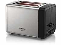 Bosch Kompakt Toaster DesignLine TAT4P420DE, integrierter Edelstahl-Brötchenaufsatz,