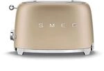 Smeg, 2x2 TSF01CHMEU -Toaster, 2 Schlitze f&uuml;r 2 Scheiben, 6 Vergoldungsniveaus,