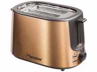Bestron Toaster mit 2 Röstkammern, Krümelschublade und Brötchen-Röstaufsatz,