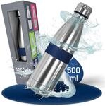 Boddels Edelstahl Trinkflasche 500ml - Isolierflasche Mit Rutschfestem Griff f&uuml;r