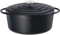 K&uuml;chenprofi 0402001031 Bratentopf oval, Provence, Gusseisen, schwarz, 17 x 32,2 x