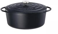 K&uuml;chenprofi Gusseisen Br&auml;ter mit Deckel, schwarz, 35 cm, Schmortopf, Auflaufform,