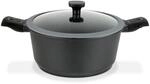 GSW 167857 Easy Click Kochtopf mit Glasdeckel und abnehmbaren Griffen, Aluminium,
