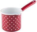 Riess, 0284-077, Schnabeltopf mit Stiel &Oslash; 10cm, P&Uuml;NKTCHEN ROT, Emaille, Vol.