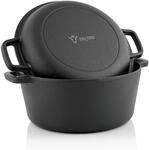 BBQ-Toro Gusseisen Topf 6,8 Liter | rund | Gusstopf Kazan mit Deckel | Inkl. 2 Griffe