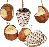 dobar&reg; 24102e Premium Vogelfutter Mix - Gef&uuml;llte Kokosn&uuml;sse und Pinienzapfen mit
