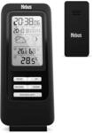 MEBUS funkgesteuerte Wetterstation mit Au&szlig;ensensor, Thermometer/Hygrometer, Funkuhr,