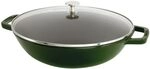 STAUB Wok aus Gusseisen mit Glasdeckel, 30 cm, Innen emailliert, F&uuml;r alle Herdarten